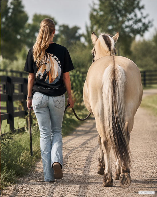 Poly Horse Tee - Fjord